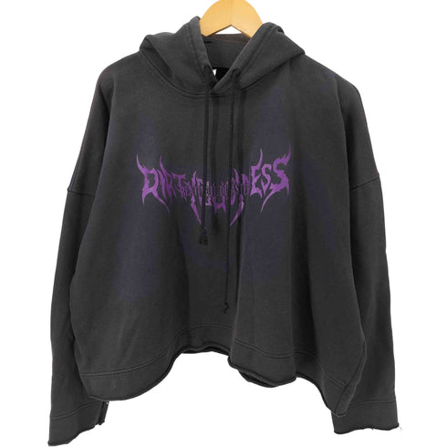 Dirty business ダメージ加工ロゴプリントクロップドプルオーバーパーカー ピグメント レディース JPN:XL