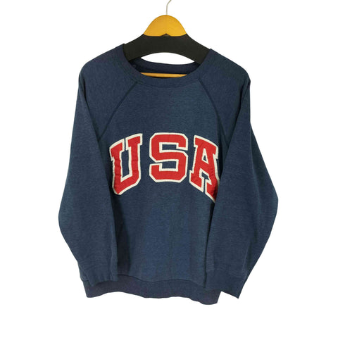 80~90s USAワッペン ラグランスウェット メンズ