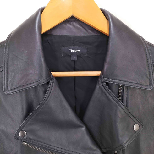 セオリー theory 22AW LEATHER JACKET ラムレザー ダブル ライダース ジャケット COL.050 レディース JPN:S