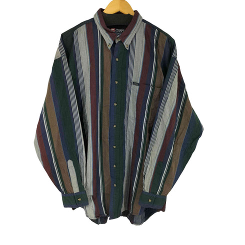 チャップスラルフローレン CHAPS RALPH LAUREN EASY CARE BD L/S ストライプシャツ メンズ XL T
