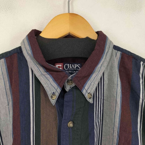 チャップスラルフローレン CHAPS RALPH LAUREN EASY CARE BD L/S ストライプシャツ メンズ XL T