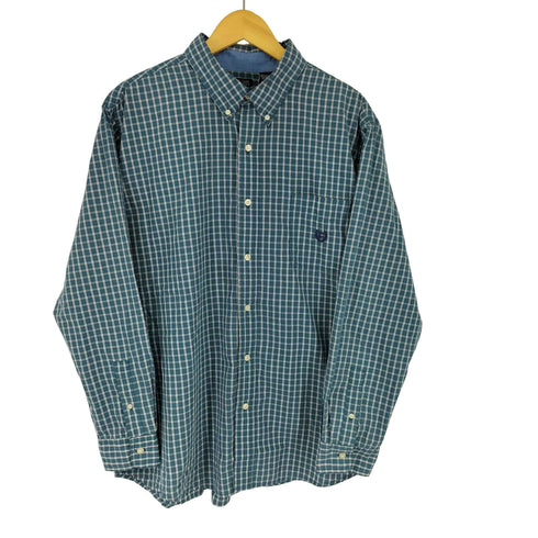 チャップス CHAPS EASY CARE SOIN FACIEL ワンポイントロゴ刺繍 BD L/S チェックシャツ メンズ import:XL