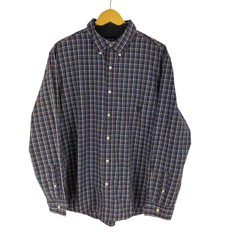 チャップス CHAPS EASY CARE SOIN FACIEL ワンポイントロゴ刺繍 BD L/S チェックシャツ メンズ import:XL