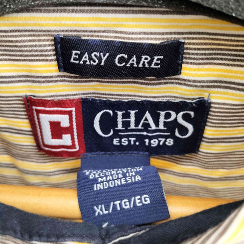 チャップス CHAPS EASY CARE BD L/S ストライプシャツ メンズ import:XL