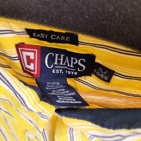 チャップス CHAPS EASY CARE BD L/S ストライプシャツ メンズ import:XL