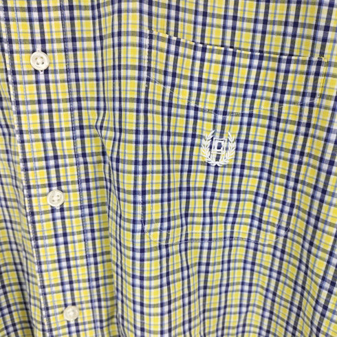 チャップス CHAPS EASY CARE ワンポイントロゴ刺繍 BD L/S チェックシャツ メンズ import:XL