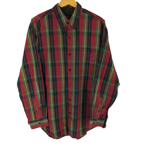 チャップス CHAPS ワンポイントロゴ刺繍 BD L/S チェックシャツ メンズ import:XL