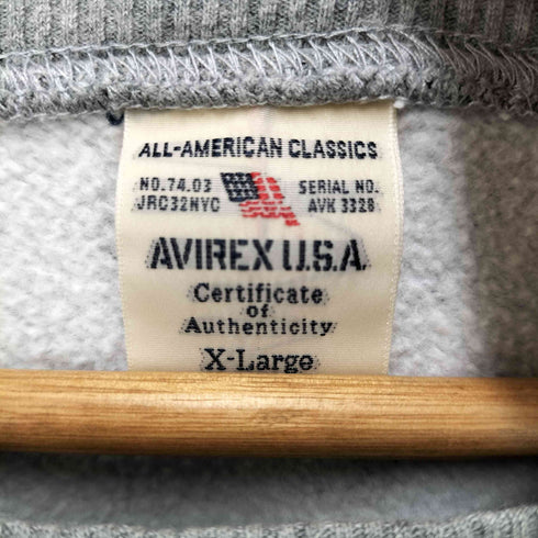 アヴィレックス AVIREX L/S プルオーバー スウェット メンズ import:XL