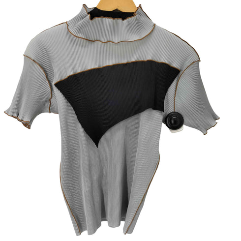 トゥードゥーコトハヨコザワ todo kotoha yokozawa SHORT SLEEVE TOP パイピングプリーツハイネックカットソー レディース FREE
