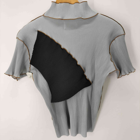 トゥードゥーコトハヨコザワ todo kotoha yokozawa SHORT SLEEVE TOP パイピングプリーツハイネックカットソー レディース FREE