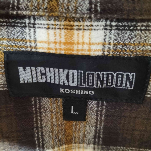 ミチコロンドン MICHIKO LONDON ボタンダウンL/Sチェックシャツ ワンポケット メンズ JPN:L
