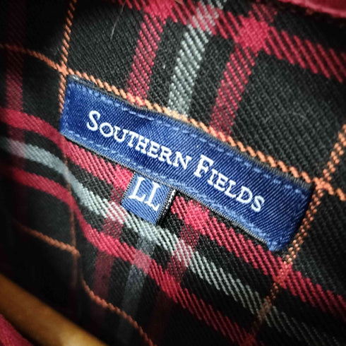 SOUTHERN FIELDS LL オーバーサイズワンポケットL/Sチェックシャツ メンズ LL
