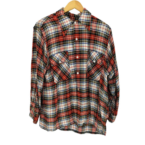 DEPINNA 60S~70S フラップポケット 剣襟 チェック L/S シャツ メンズ JPN:M