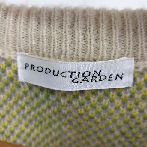 PRODUCTION GARDEN マルチカラー モヘアライクニットベスト レディース