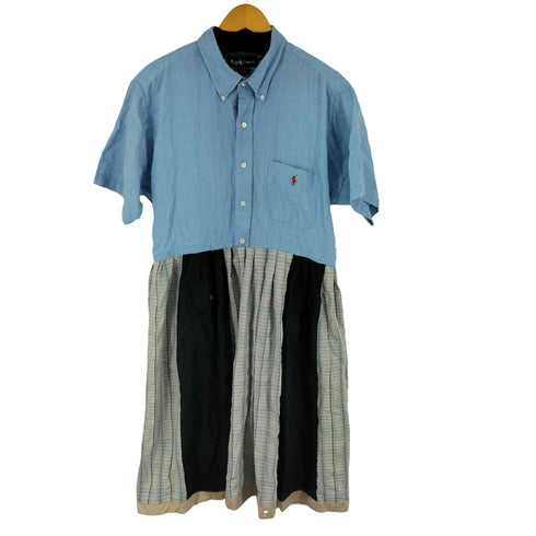 ラルフローレン RALPH LAUREN リネンシャツリメイクドッキング S/S ワンピース レディース