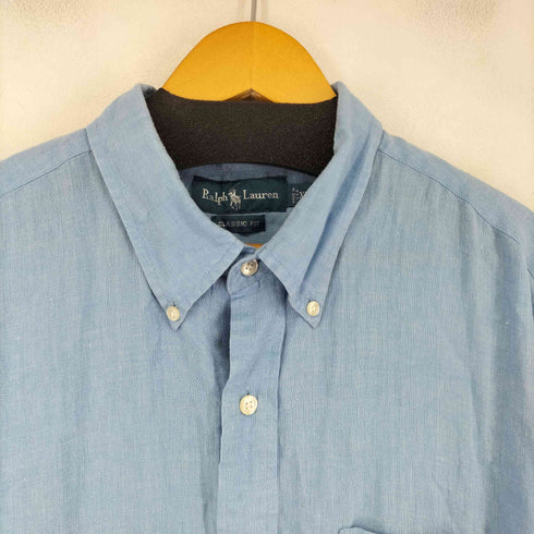 ラルフローレン RALPH LAUREN リネンシャツリメイクドッキング S/S ワンピース レディース