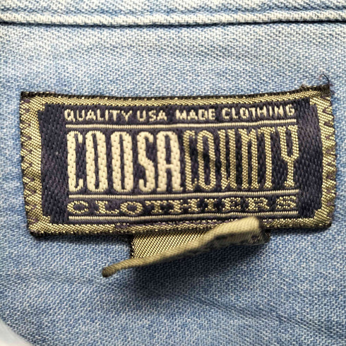 企業ロゴ刺繍デニムシャツ MADE IN USA メンズ JPN:L