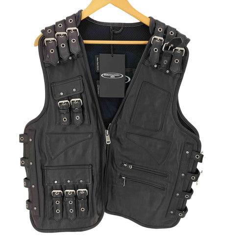 HARLEY ANGEL 牛革レザースタイリッシュライダーベスト メンズ 3XL