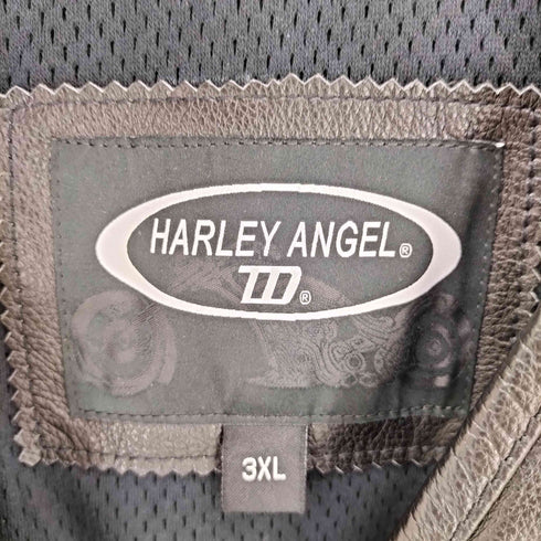 HARLEY ANGEL 牛革レザースタイリッシュライダーベスト メンズ 3XL