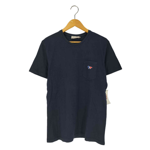 メゾンキツネ MAISON KITSUNE ロゴ刺繍 トリコロールカラー ポケット Tシャツ メンズ import:M
