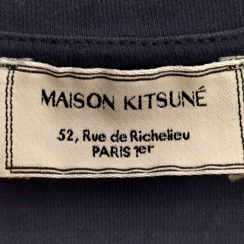 メゾンキツネ MAISON KITSUNE ロゴ刺繍 トリコロールカラー ポケット Tシャツ メンズ import:M
