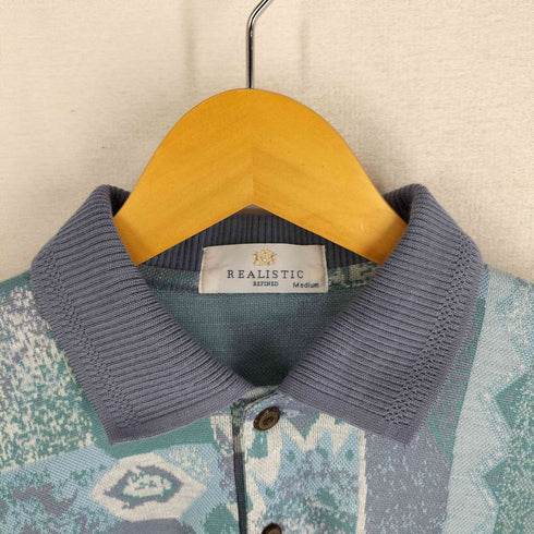 REALISTIC 総柄 リブ 長袖シャツ vintage メンズ M