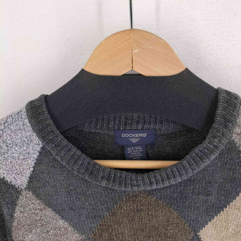 ドッカーズ DOCKERS アーガイル ベロア クルーネック ニット メンズ XL