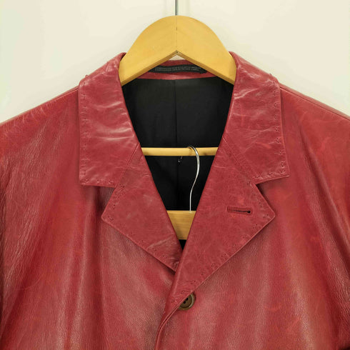 ヨウジヤマモトプールオム Yohji Yamamoto POUR HOMME 00AW オートクチュール期 カウレザー 4Bテーラードジャケット レザーパンツ メンズ 3