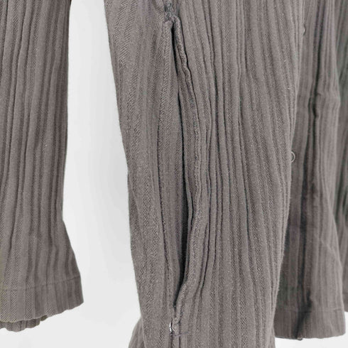 ダナキャランニューヨーク DKNY スナップボタン 凹凸 ストライプ レギュラーカラー シャツ Y2K メンズ import:L