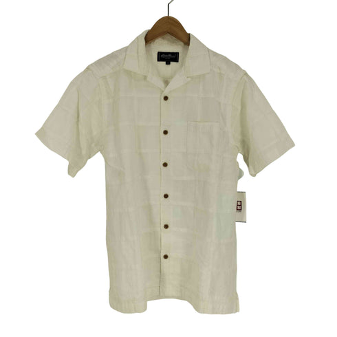エディーバウアー Eddie Bauer 緑タグ パッチワーク コットン 開襟 S/S オープンカラーシャツ メンズ import:S