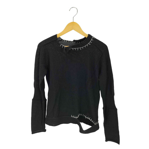 ヨウジヤマモト Yohji Yamamoto ステッチデザイン 裾カットアウト クルーネックニット レディース JPN:2