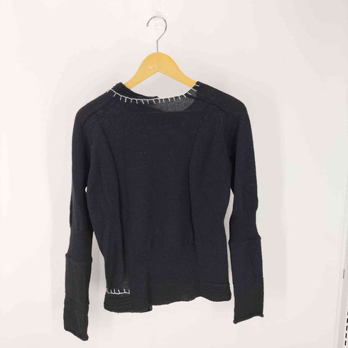 ヨウジヤマモト Yohji Yamamoto ステッチデザイン 裾カットアウト クルーネックニット レディース JPN:2