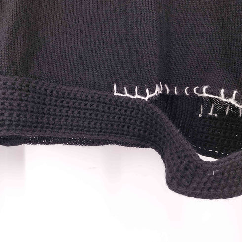 ヨウジヤマモト Yohji Yamamoto ステッチデザイン 裾カットアウト クルーネックニット レディース JPN:2