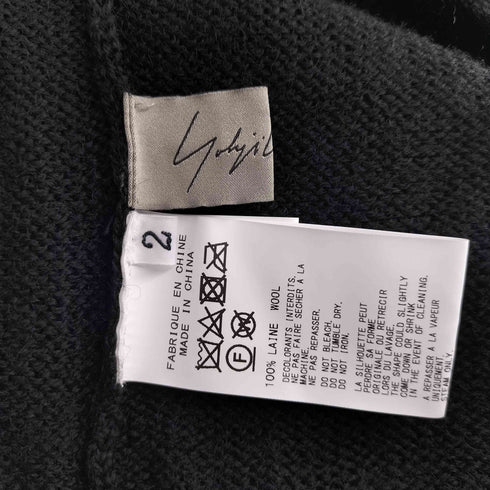ヨウジヤマモト Yohji Yamamoto ステッチデザイン 裾カットアウト クルーネックニット レディース JPN:2