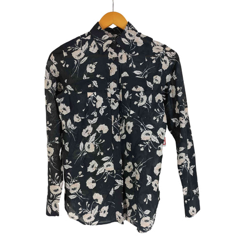 ローレンラルフローレン LAUREN RALPH LAUREN シルク混 花柄 長袖シャツ レディース JPN:XS