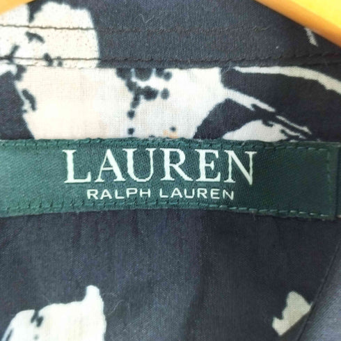 ローレンラルフローレン LAUREN RALPH LAUREN シルク混 花柄 長袖シャツ レディース JPN:XS
