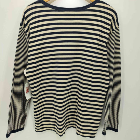ジャンポールゴルチエオム Jean Paul GAULTIER HOMME 80-90s ロゴプリント ボーダー切替 クルーネック ロングスリーブTシャツ メンズ import:M