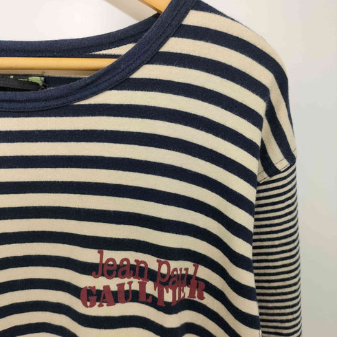 ジャンポールゴルチエオム Jean Paul GAULTIER HOMME 80-90s ロゴプリント ボーダー切替 クルーネック ロングスリーブTシャツ メンズ import:M