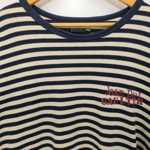 ジャンポールゴルチエオム Jean Paul GAULTIER HOMME 80-90s ロゴプリント ボーダー切替 クルーネック ロングスリーブTシャツ メンズ import:M