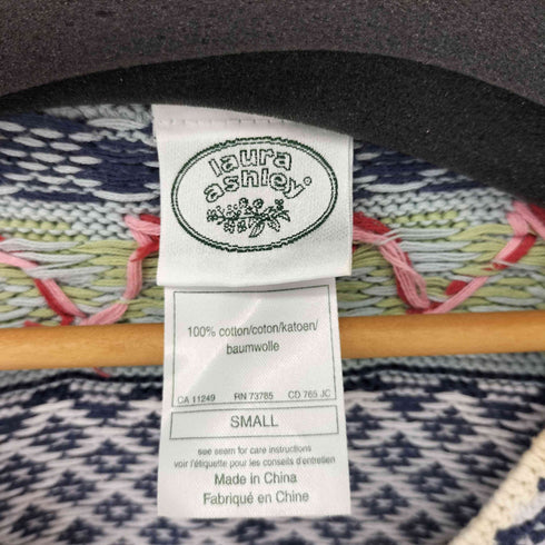ローラアシュレイ LAURA ASHLEY フラワー エンブロイダリー クロシェ カーディガン レディース import:S