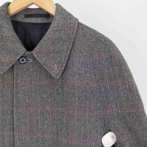 バーバリーズ BURBERRYS 60-70S 英国製 小文字タグ ウール ヘリンボーン ステンカラーコート メンズ R S