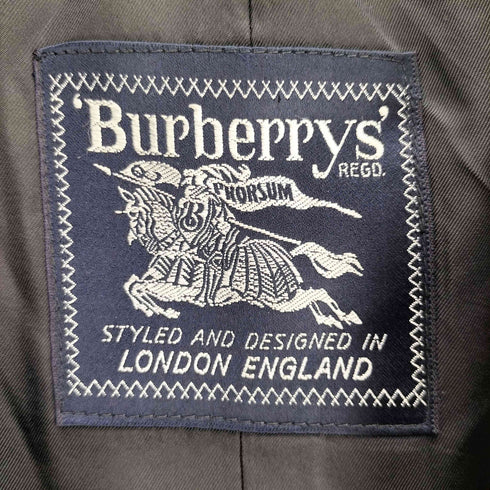 バーバリーズ BURBERRYS 60-70S 英国製 小文字タグ ウール ヘリンボーン ステンカラーコート メンズ R S