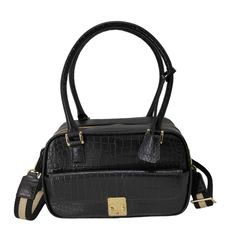 LEATHER JEWELS 2WAYレザーバッグ クロコ型押し レディース