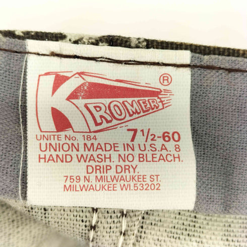 KROMER MADE IN USA 60-70S カモ ワークキャップ メンズ