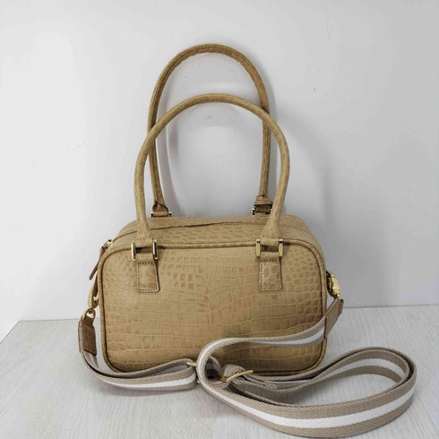 LEATHER JEWELS 2WAYレザーバッグ クロコ型押し レディース