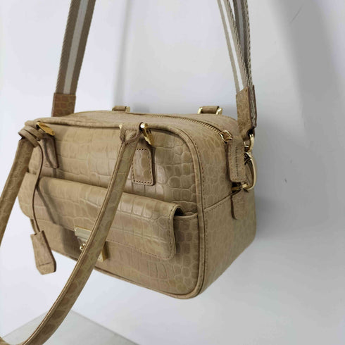 LEATHER JEWELS 2WAYレザーバッグ クロコ型押し レディース