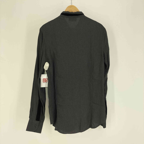 エンポリオアルマーニ EMPORIO ARMANI ステッチング ビスコース ベロア切替 レギュラーカラー L/S シャツ メンズ import:S