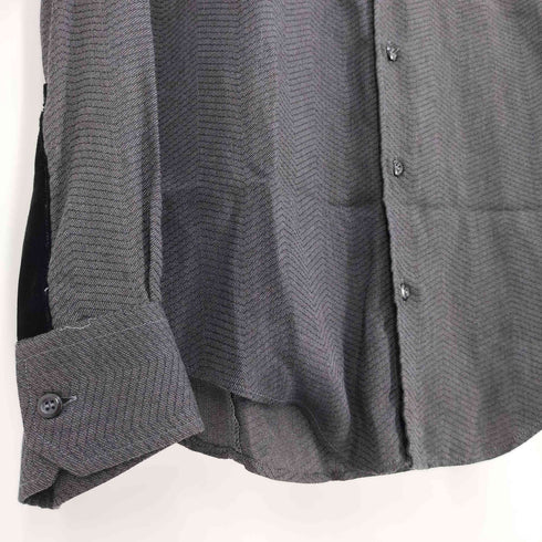 エンポリオアルマーニ EMPORIO ARMANI ステッチング ビスコース ベロア切替 レギュラーカラー L/S シャツ メンズ import:S