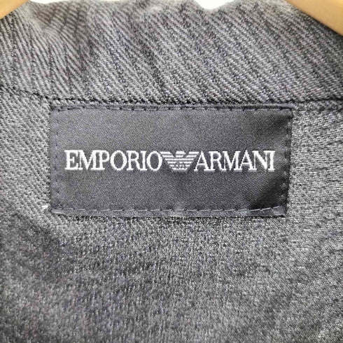 エンポリオアルマーニ EMPORIO ARMANI ステッチング ビスコース ベロア切替 レギュラーカラー L/S シャツ メンズ import:S