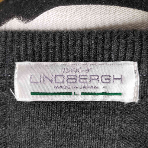 LINDBERGH 刺繍 Vネック ニット メンズ L